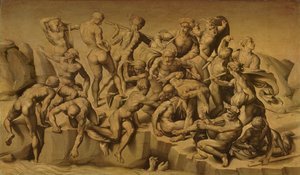 معركة كاسينا ، أو The Bathers ، بعد Michelangelo (1475-1564) ، 1542